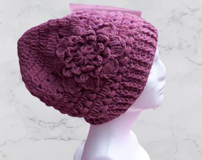 Old Pink Hat Crochet Slouch Hat Burgundy Hat Old Pink Oversize Slouch Hat Crochet Cap Cranberry Crochet Slouch Hat Crochet Women Hat