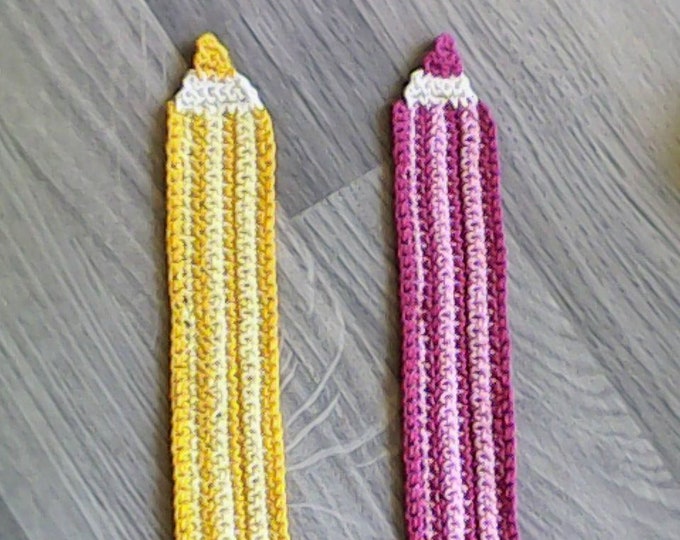 2 pieces pencil crochet bookmarks, bookmarks crochet, gifts bookmarks teacher gift book lover gift