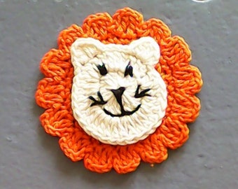 Crochet application Lion patch up Africa zoo animals for sewing lion, crochet application, application, lion application, patch up, crochet image