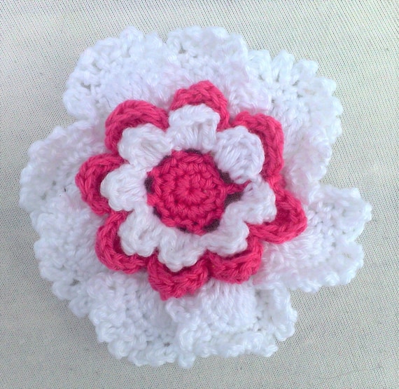 Grande fiore all'uncinetto per decorare Cappelli e borse | Etsy Italia