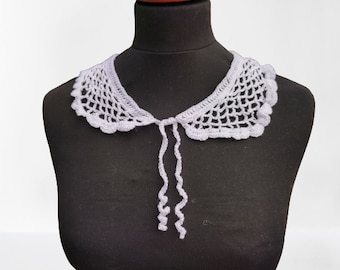 Crochet collar, wedding collar, lace collar crochet Peter Pan, collar necklace in white, necklace collar