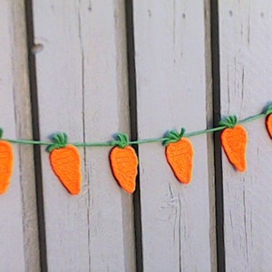 Easter carrots garland wreath, Easter decoration, crochet, carrots, children's décor, orange carrot home décor, Easter decorations image 1