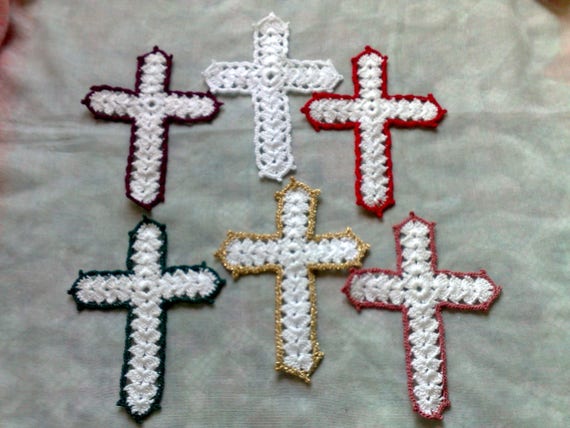 Mother's Day gift white crochet cross a Christian Bible accessory