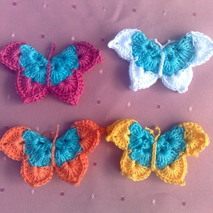4 crocheted butterfly applications three-dimensional in a image 2
