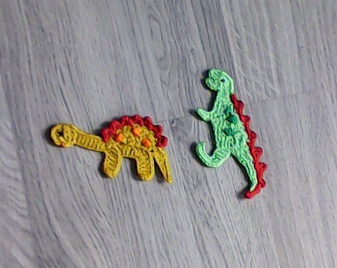 Dinosaur - crochet applique, handmade crochet patch