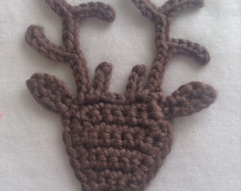 Crocheted deer, crochet applique, applique, patch, accessories