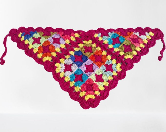 Crochet Granny Square Boho Bandana