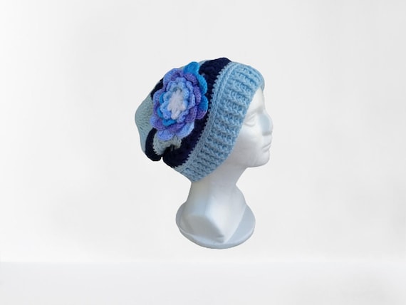 Unisex, Men's winter hat, Men's clothing, Accessories for the winter, Oversize, Hrerren fashion, Cap with large crochet flower