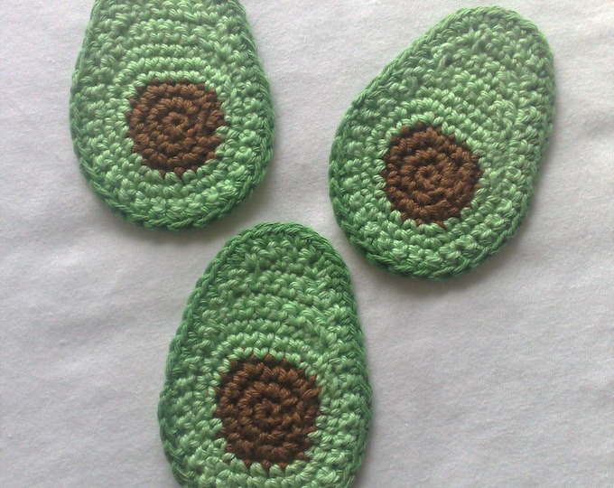 Avocado 2pcs application crochet, eating wrong food beautification vegetable motif