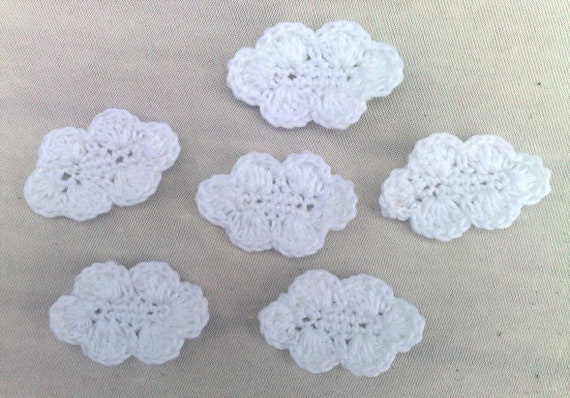 6 pieces of white cloud patch for children's clothes and baby clothes