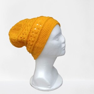 Crochet cap, Women&#39;s cap, Men&#39;s cap, Winter cap, Wool cap, Boho cap, Penelope Slouchy Beanie, Slouchy cap, yellow fashion accessory