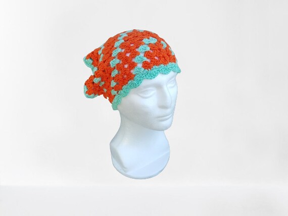 Hippie Style Crocheted Headbandana Boho Bandana Crocheted Headscarf in Vintage Style Retro Look Fashion Accessories