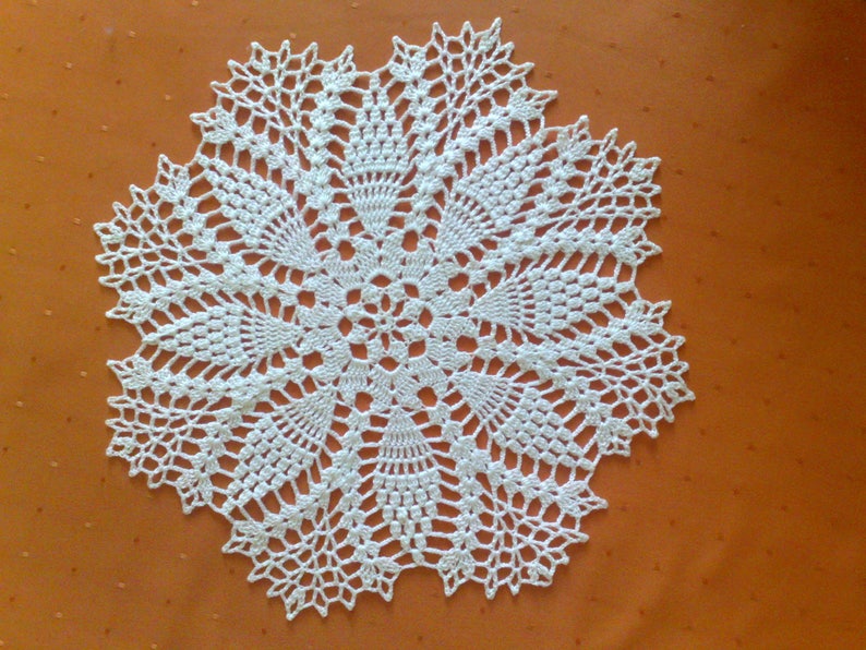 For your coffee table crochet cover in white cotton Etsy