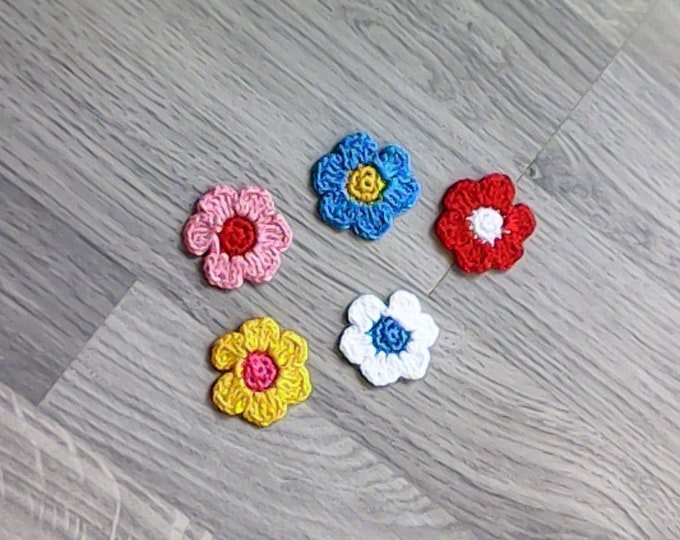 Crochet flower applique, crochet flower, scrapbooking, crochet, crafts, large flowers, embellishments, colorful crochet flowers