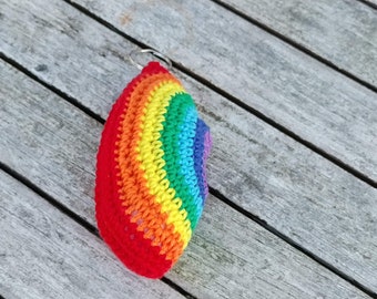 Handmade Rainbow Keychain Keychain Crocheted Keychain Charm Cool Keychain Sweet Toy Accessories