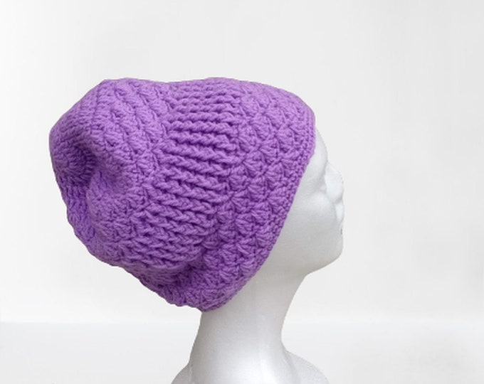 Crochet cap, Women's cap, Men's cap, Boho cap, Hipster cap, Slouchy Beanie, Crochet cap, Crochet cap, Penelope Slouchy cap, purple