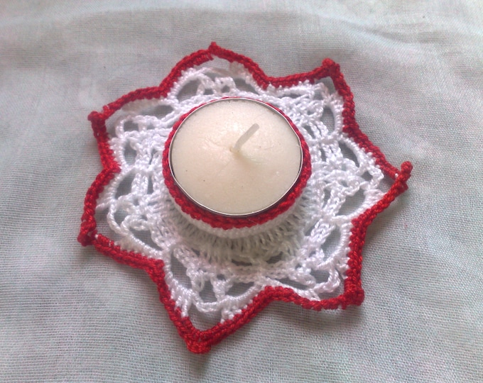 Tealight Holder for Thanksgiving, Candle Holder, Gift, Crochet, Tea Light Holder, Candlestick, Decoration, Room Decor