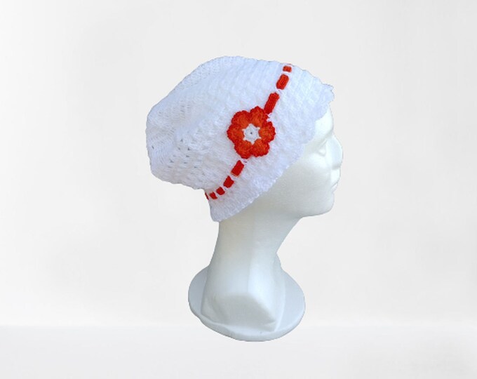 White summer hat, spring hats, crochet hats, summer hoods, hairnet, white caps, hair supply, hair and beauty, crochet hats flower