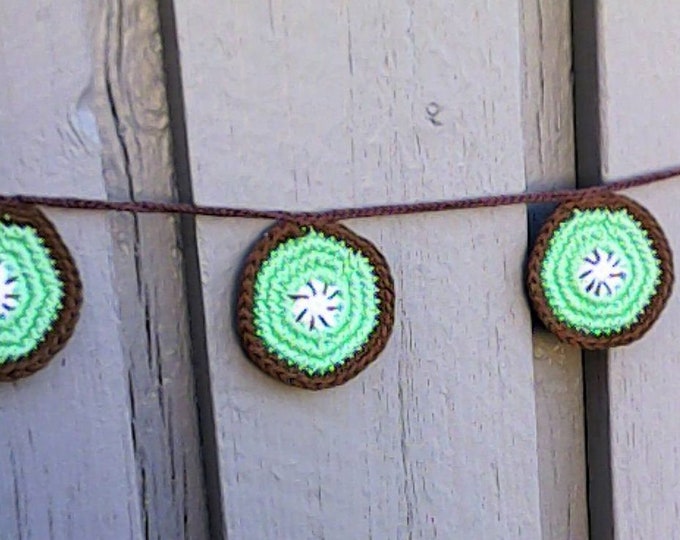 Kiwi Garland crochet, Fruit Garland, fruit bunting, Tropical Summer pool Party Kiwi Banner