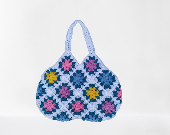Afghan Bag, Granny Square Bag, Tote Bag, Granny Square Crochet Bag, Beach Bag, Mama Bag, Mama Staff Bag, Handbag