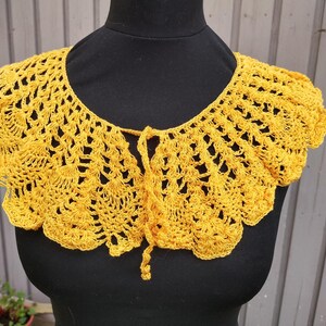 Lace collar handmade large crochet collar victorian style women collar 100% cotton vintage look collar crocheted lace collar