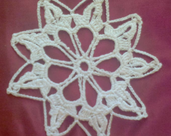 Christmas decorations white snowflakes crocheted 5,1"