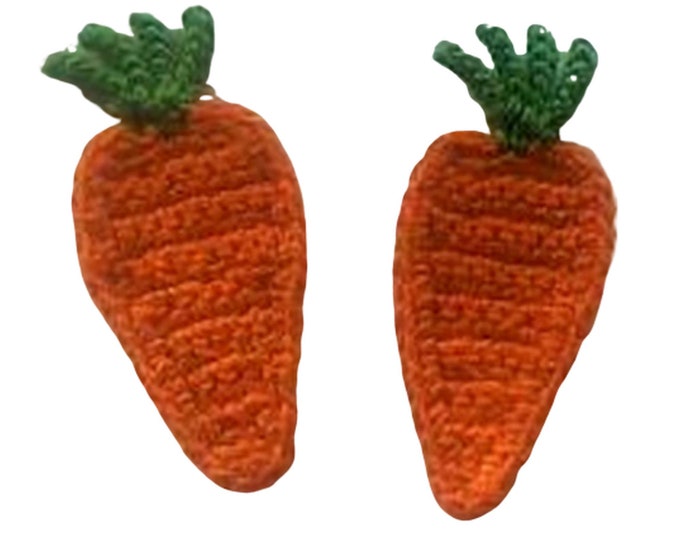 2 carrot crocheted patches, wrong foods for the doll's kitchen application crochet picture crochet carrot