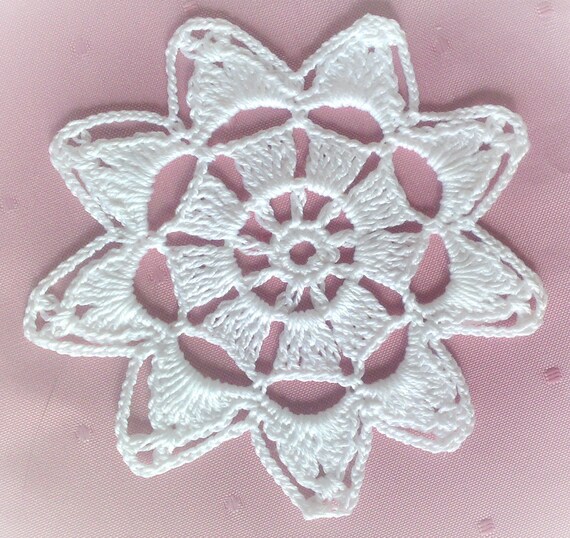 Snow crystal crochet christmas Ornament 4.3 "