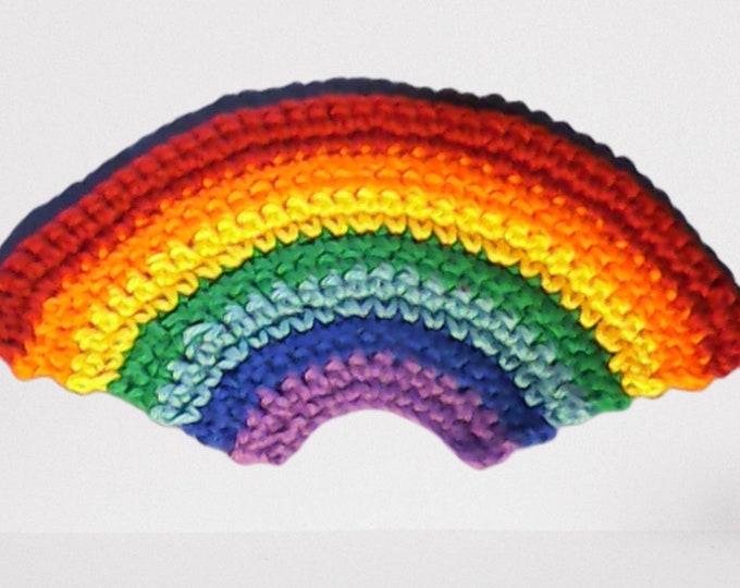 Rainbow applique crocheted patch