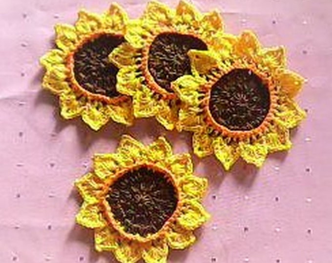 Sunflower coasters, Glass coasters, Sunflowers, Beer mats, Drinks, Coffee, Home décor, Kitchen, Tea party, Country house, Housewarming