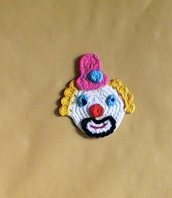 Crochet clown applique clown circus colorful patch crochet applique