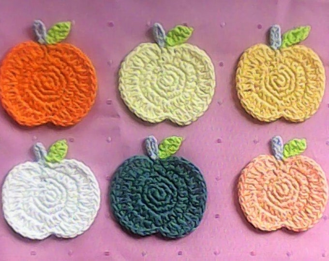 Crochet Pumpkins Applique Set of 6 Pieces, Sewing Appliques for Baby, Card Making Accessories, Halloween Applique Various Colors