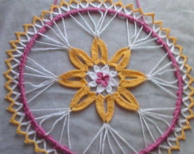 Mother's Day Gift,Easter Gifts Crocheted,Window Picture Spring,Sun catcher,Dreamcatcher Flower,Dreamcatcher,Wall Hanging