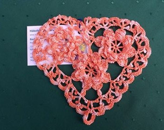 Thanksgiving Mother's Day Gift Salaried Heart Mat with Flowers Application in Orange and White