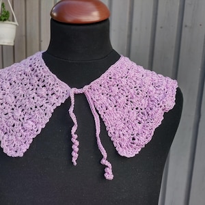 Purple lace collar Crochet lace collar Victorian collar Women&#39;s chain Natural 100% cotton collar Vintage look collar handmade