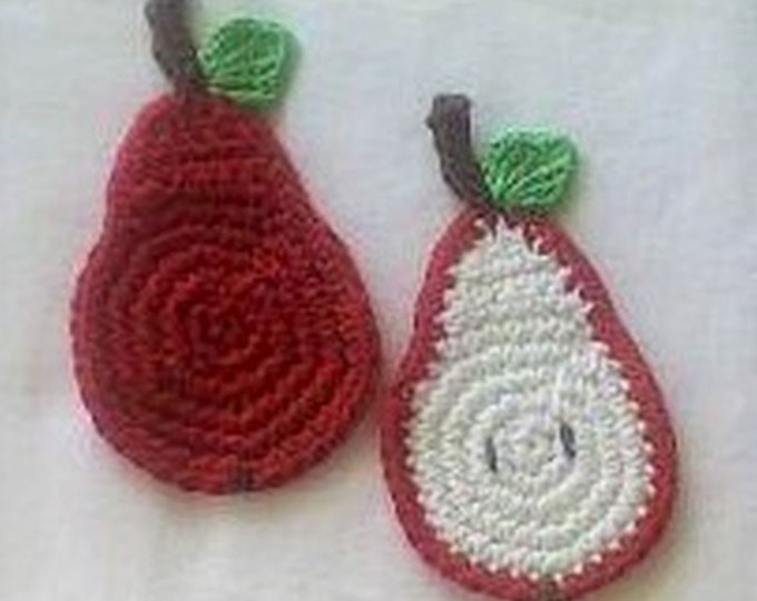 Application red pear patch fruit fruits to sew on