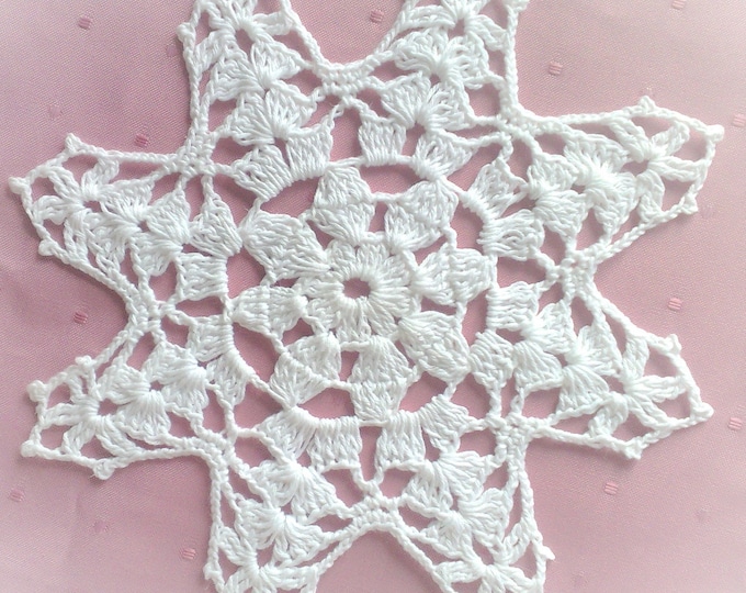 Large Snowflake 7.5", Crocheted Christmas Tree Ornament