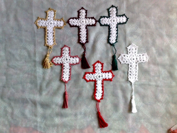 Mother's Day gift crocheted cross Bible bookmarks for Christian book lovers