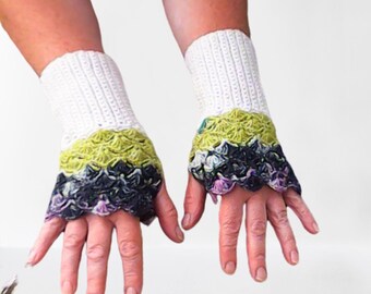 Crochet fingerless gloves, winter gloves, gloves