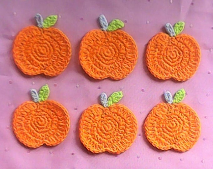 Autumn Pumpkin Crocheted Patch 1 Piece Crochet Application