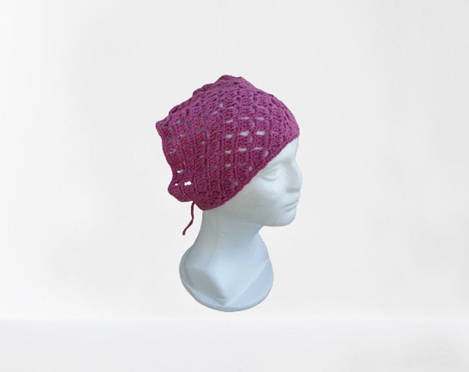 Crochet Bandana, Crochet Bandana, Plum Bandana, Boho Bandana, Headscarf Purple, Crochet Hair Scarf, Crochet Headscarf, Grandma Bandana, Gift for You