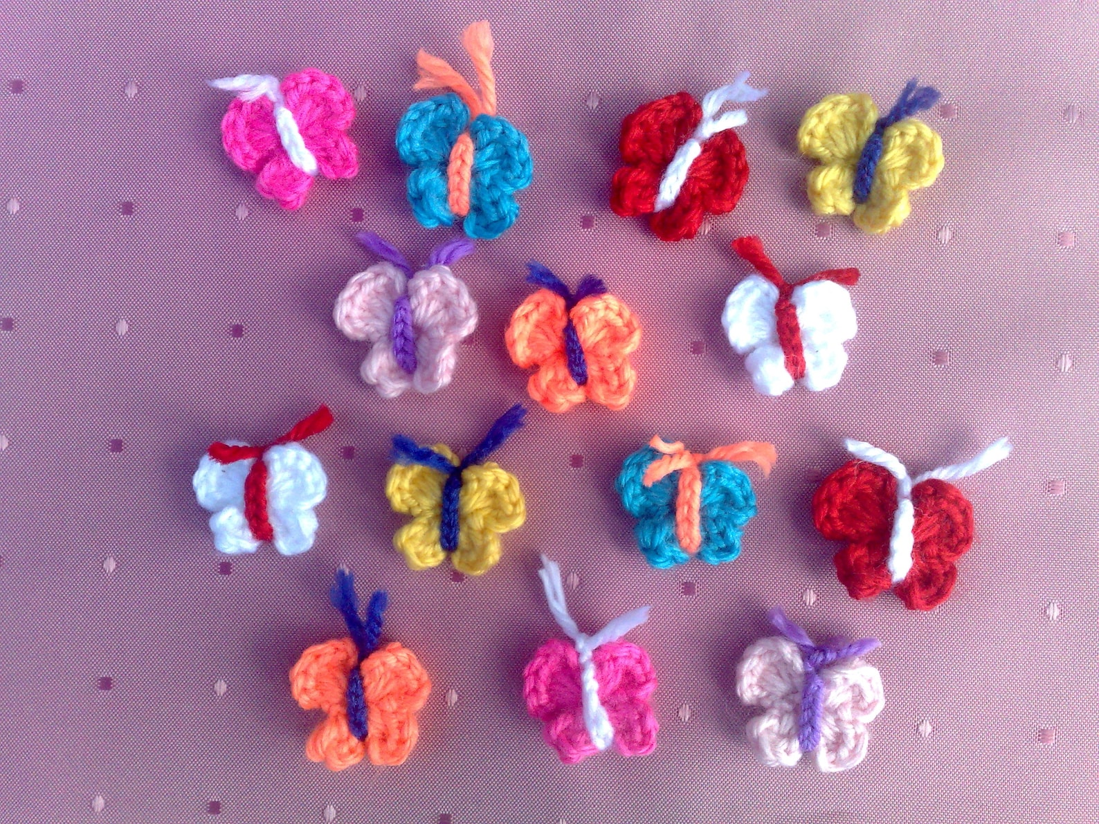 Kleine bunte Schmetterlinge Häkelapplikation in Baumwolle - Etsy.de