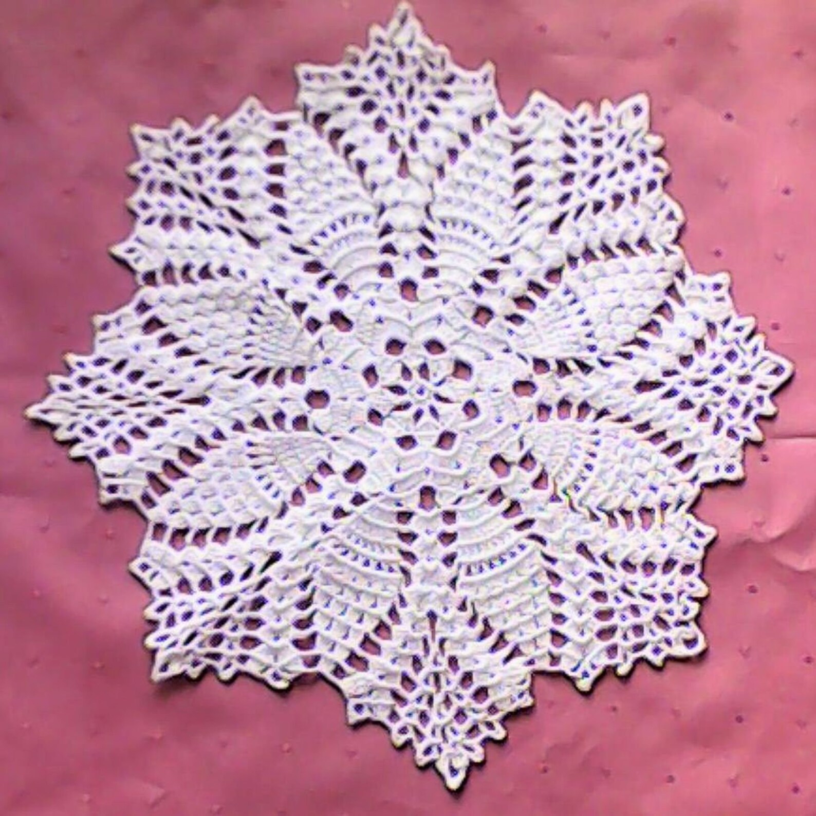 For your coffee table crochet cover in white cotton Etsy