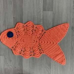 Doilies en dentelle au crochet orange, Doilies de poisson acrylique faites à la main, Petit chemin de table, Décoration de maison au crochet, Cadeau Boho Home image 2