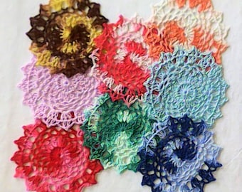 Crochet mats 5" small mats 8 pieces set handmade lace blankets crochet mat crochet coasters
