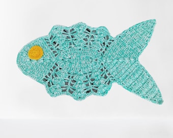 Fish doilies, Oval doilies Fish, Hand crocheted fish, Ocean crochet, Crochet table decoration, Handmade home decoration, Fish, Marine decoration