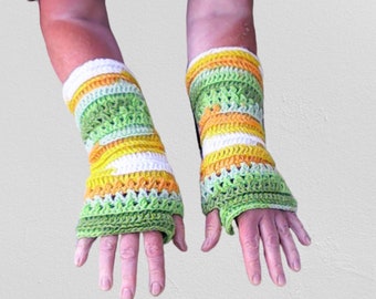 Fingerless gloves, crocheted fingerless arm warmers