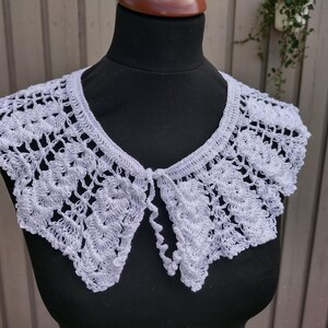 White lace collar handmade large crochet collar victorian style women collar 100% cotton vintage look collar crocheted lace