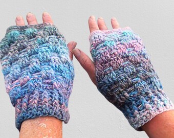 Dicke Wolle gehäkelte fingerlose Handschuhe