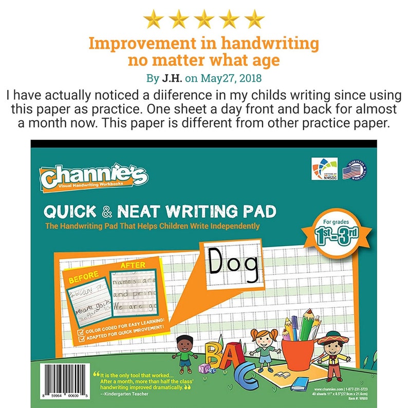 Channie's Visual Handwriting & Math Workbook Set